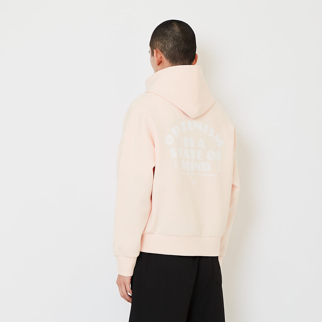 Men Cropped Hoodie Jacket - Light Pink - SM2606098B