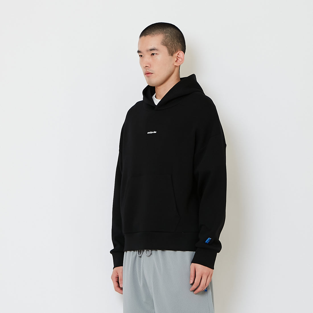 Men Cropped Hoodie Jacket - Black - SM2606098E