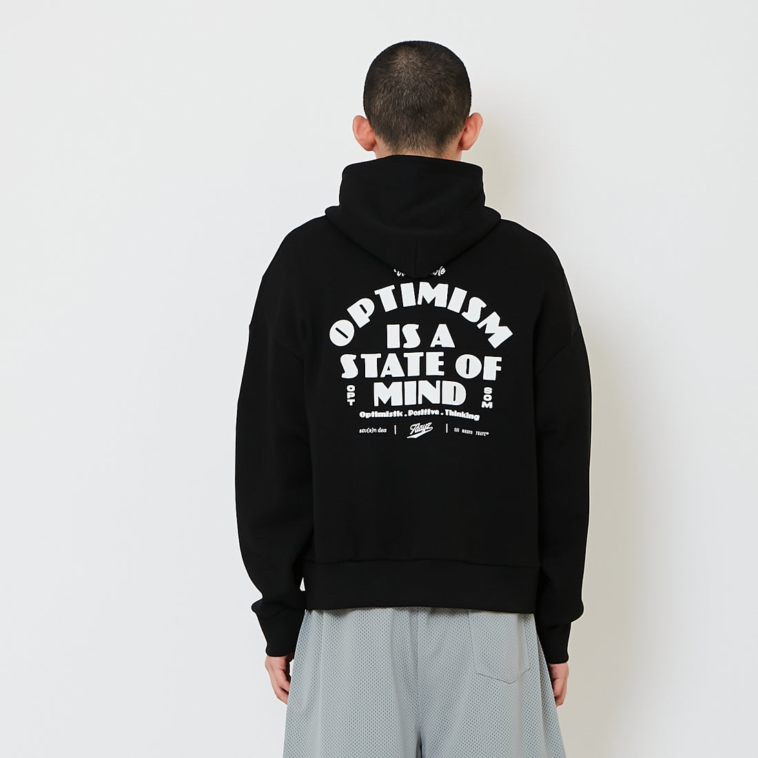Men Cropped Hoodie Jacket - Black - SM2606098E