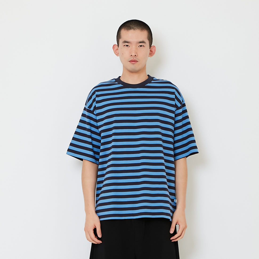 Men Oversized Stripe Tee - Navy - SM2606099B