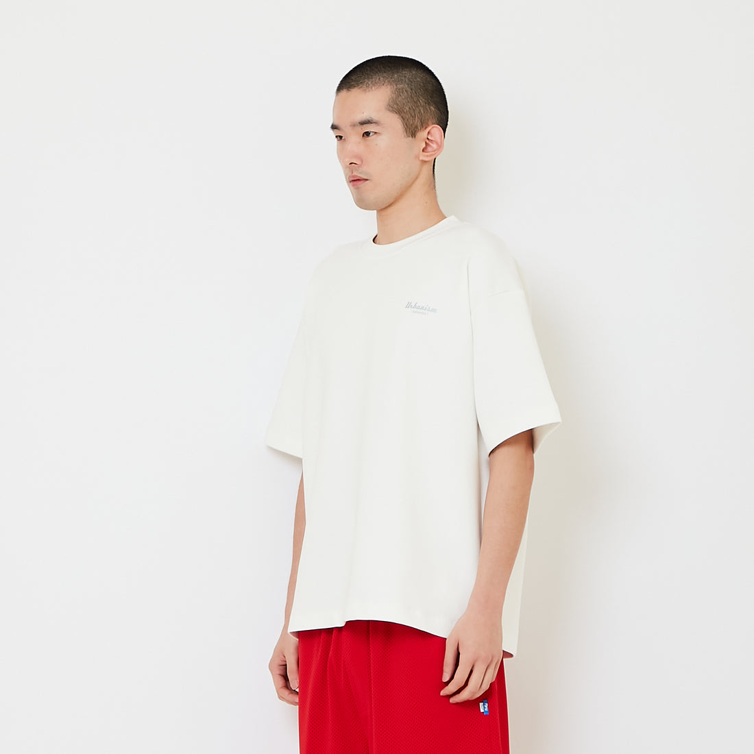 Men Printed Oversized Tee - Off White - SM2606127A