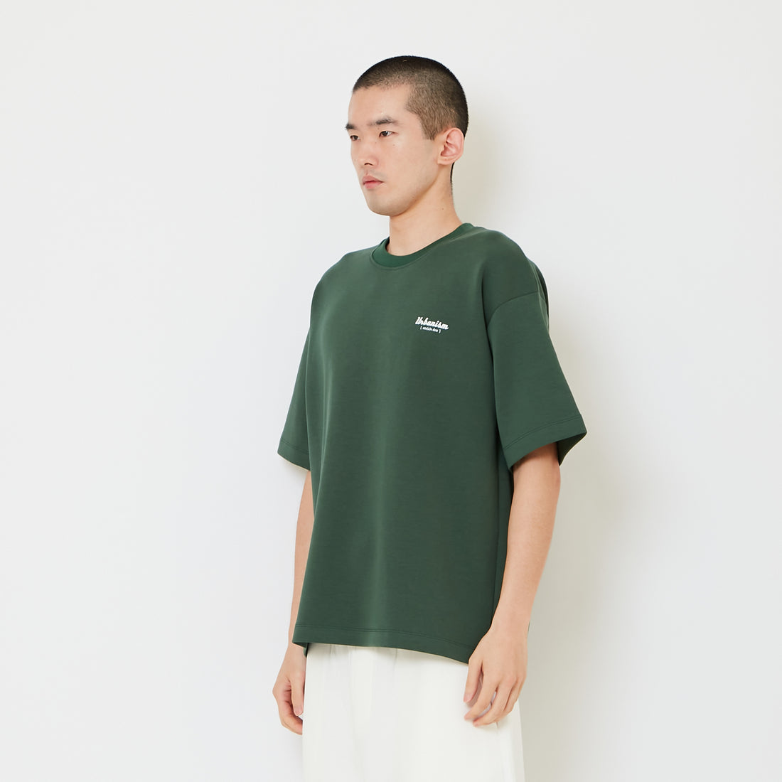 Men Printed Oversized Tee - Dark Green - SM2606127D