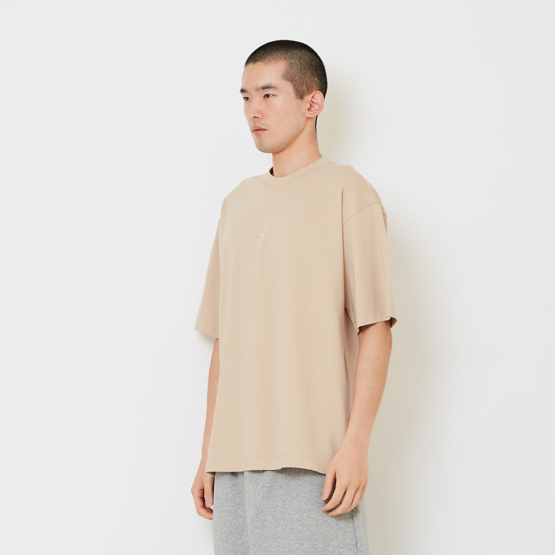 Men Printed Oversized Tee - Beige - SM2606128B