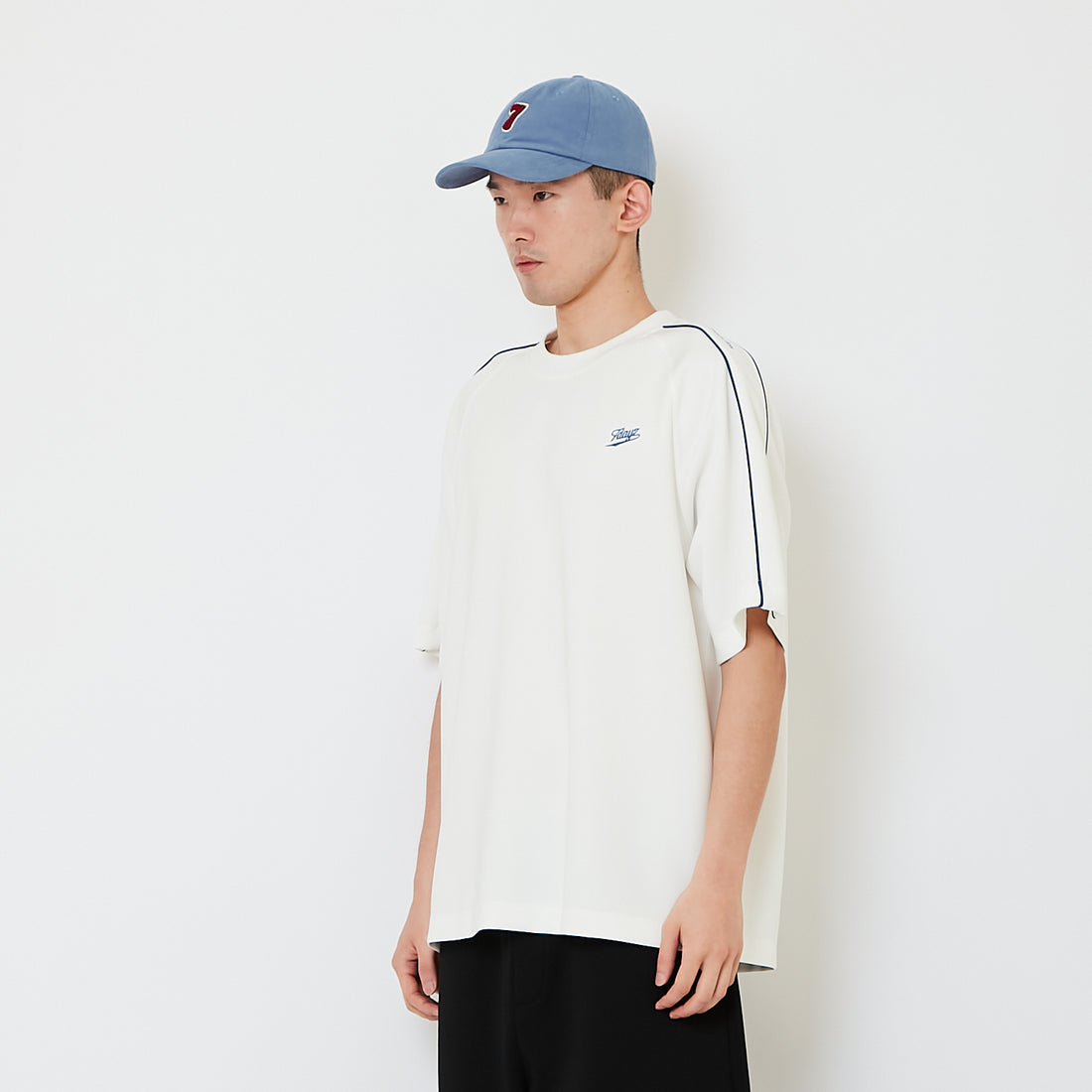 Men Printed Oversized Jersey Tee - Off White - SM2607109A