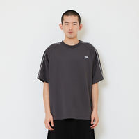 Men Printed Oversized Jersey Tee - Dark Grey - SM2607109B