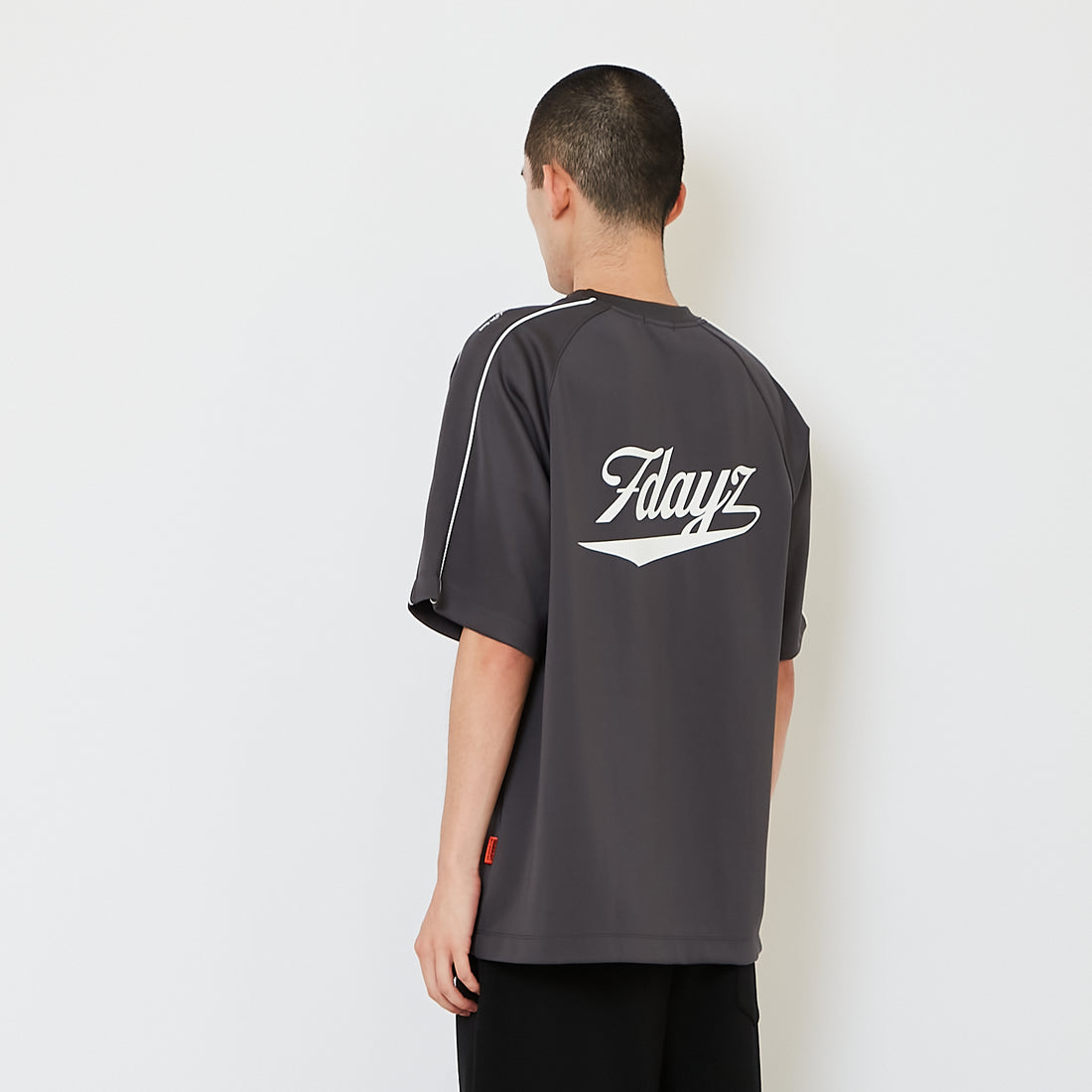 Men Printed Oversized Jersey Tee - Dark Grey - SM2607109B