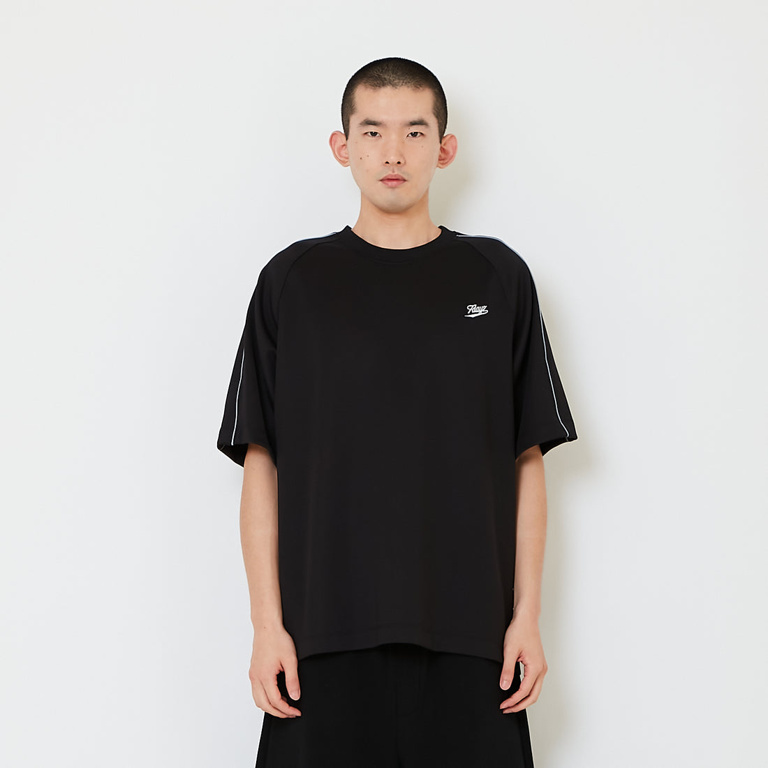 Men Printed Oversized Jersey Tee - Black - SM2607109D