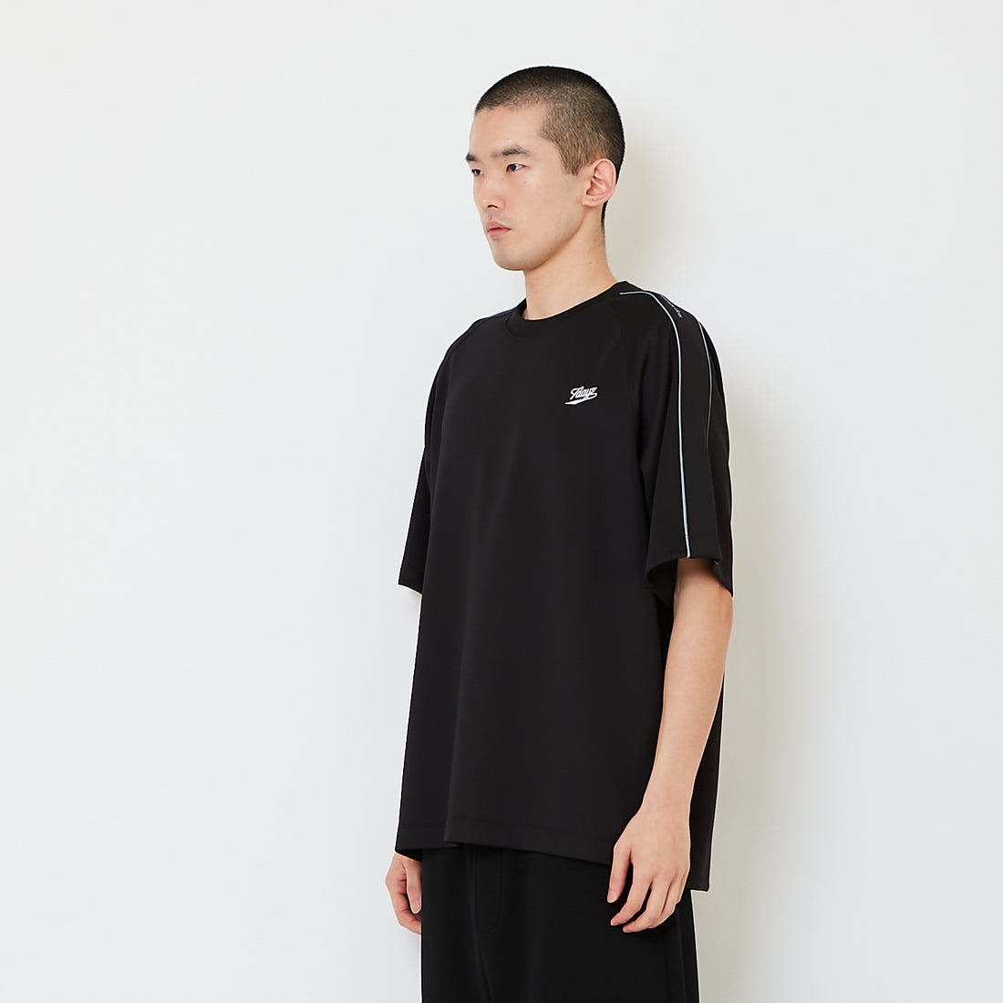 Men Printed Oversized Jersey Tee - Black - SM2607109D
