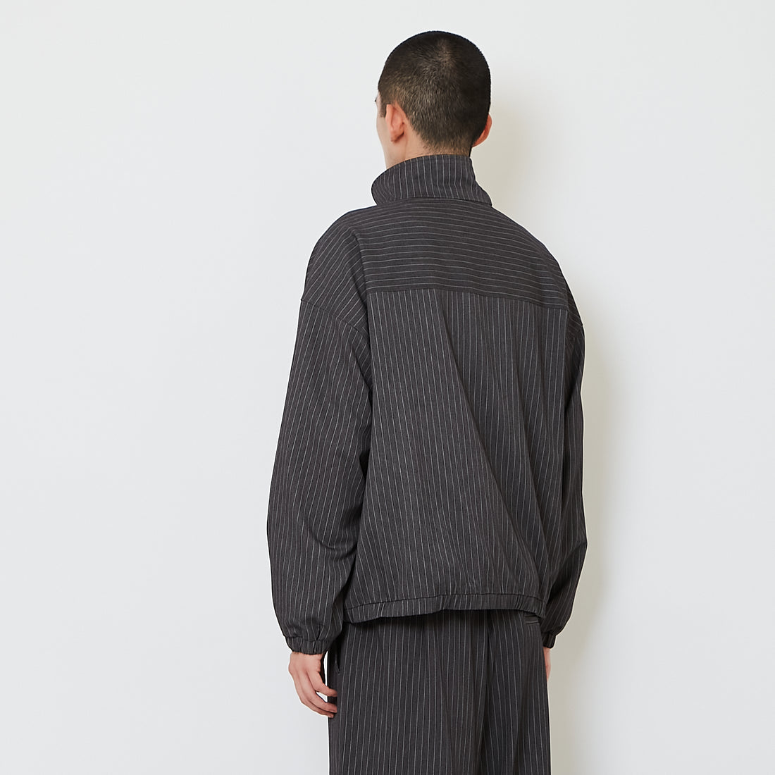 Men Oversized Cropped Jacket - Grey - SM2607134A