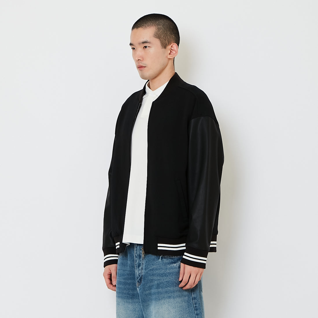 Men Cropped Jacket - Black - SM2607136A