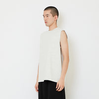 Men Oversized Sleeveless Top - Melange Grey - SM2607139A