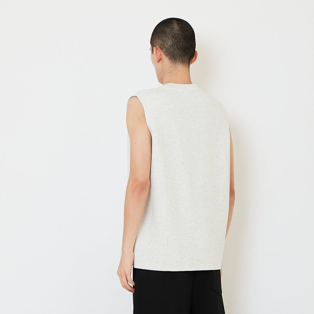 Men Oversized Sleeveless Top - Melange Grey - SM2607139A