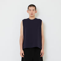 Men Oversized Sleeveless Top - Navy - SM2607139B