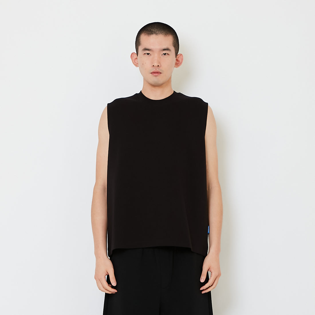 Men Oversized Sleeveless Top - Black - SM2607139C