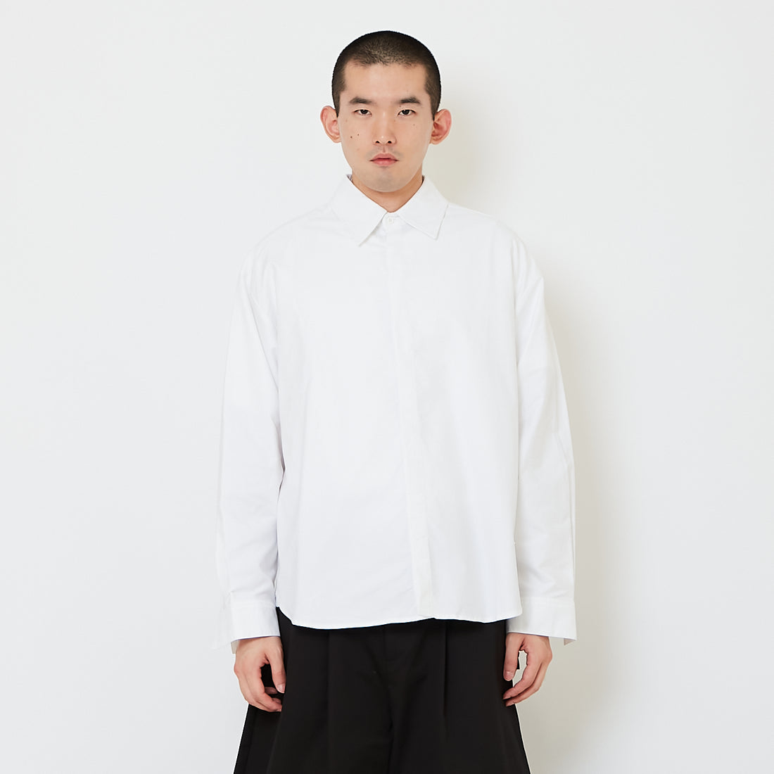 Men Oversized Oxford Shirt - Off White - SM2607149A