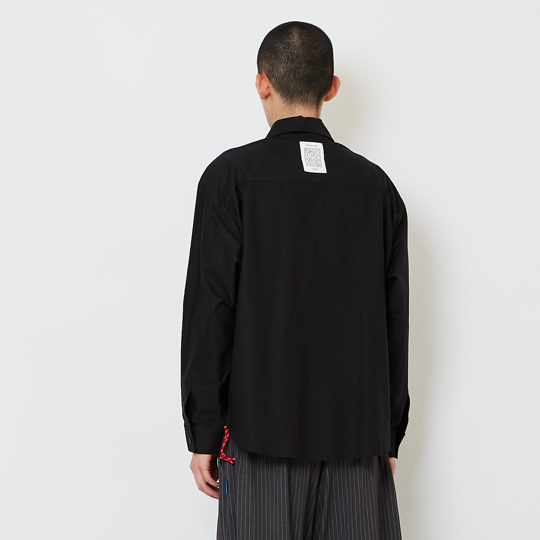 Men Oversized Oxford Shirt - Black - SM2607149D