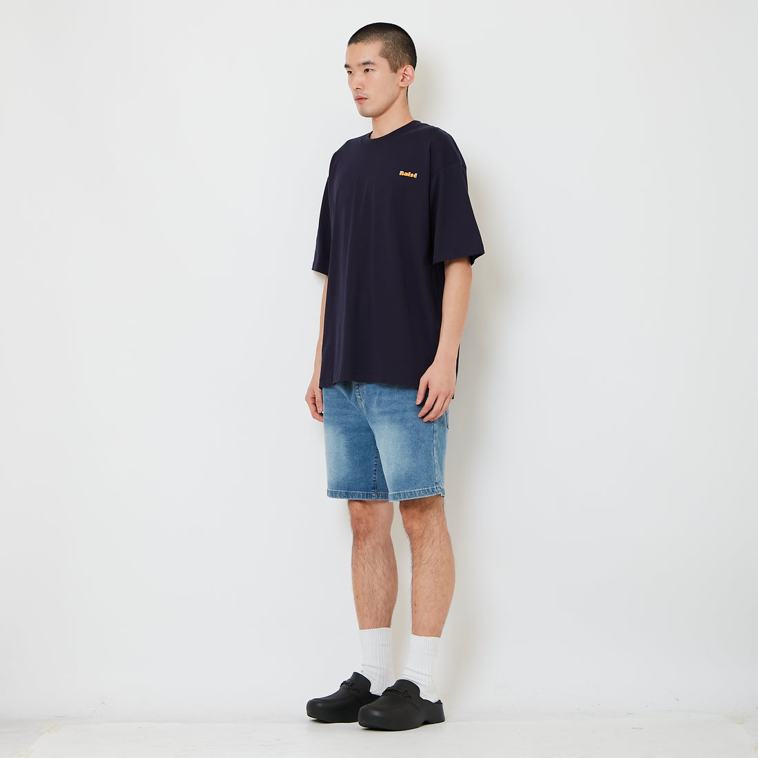 Men Denim Relaxed Fit Shorts - Light Blue - SM2607151B