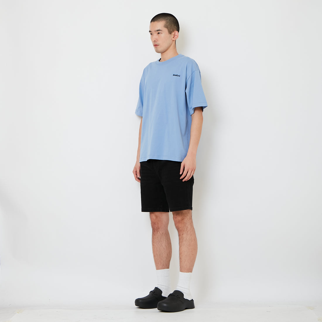 Men Denim Relaxed Fit Shorts - Black - SM2607151D
