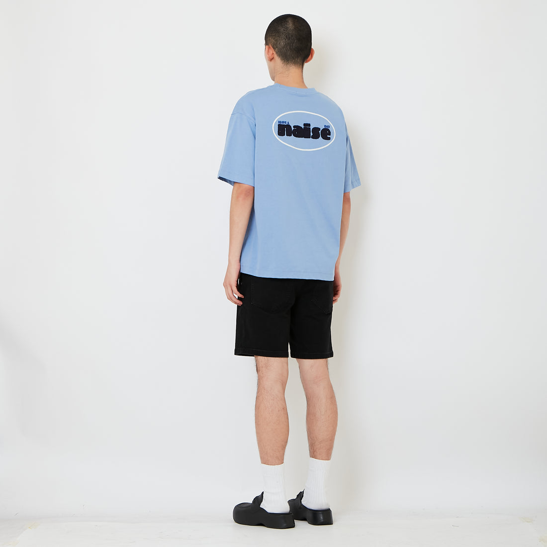 Men Denim Relaxed Fit Shorts - Black - SM2607151D