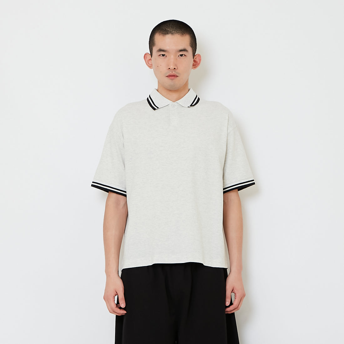 Men Polo Tee - Melange Grey - SM2607153C