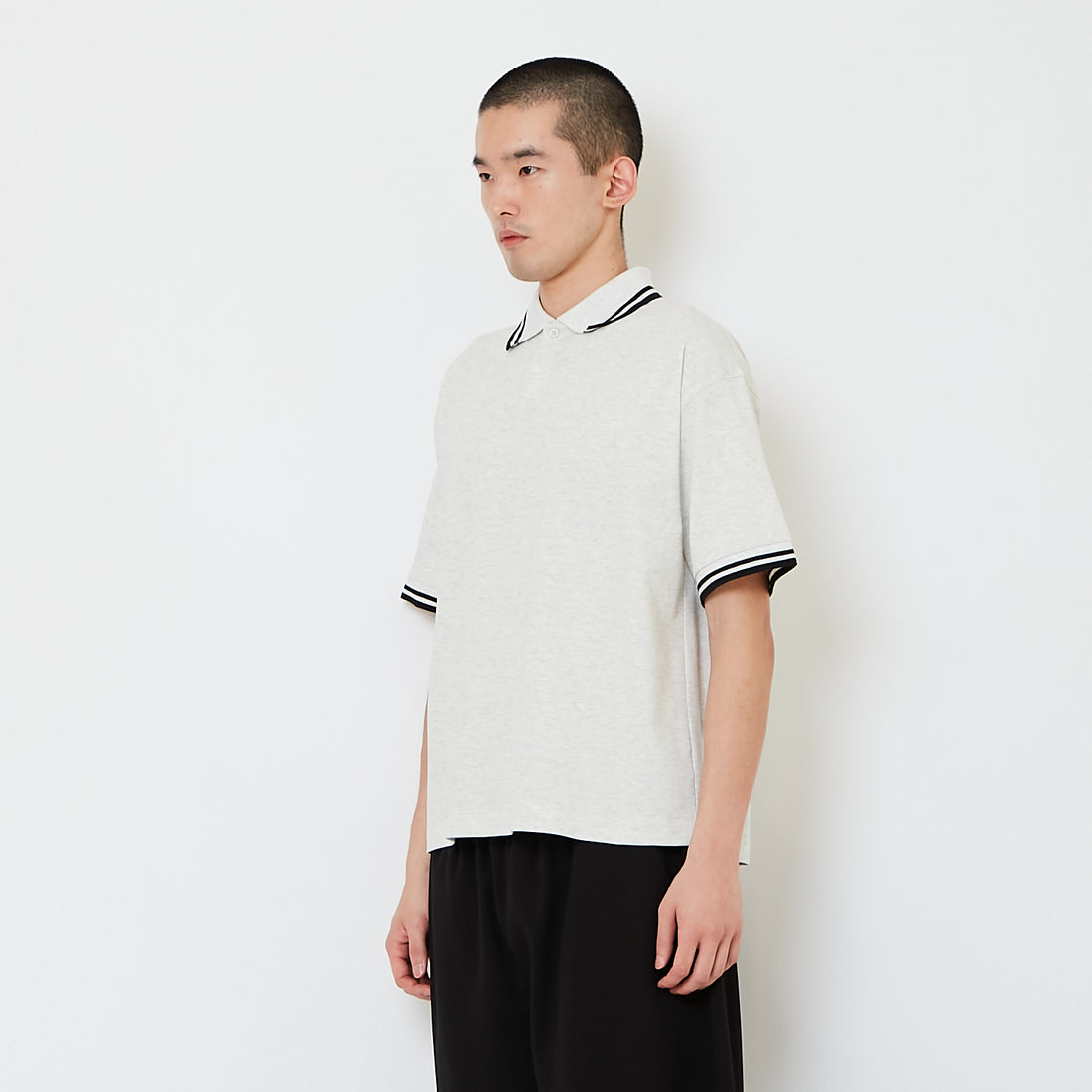 Men Polo Tee - Melange Grey - SM2607153C