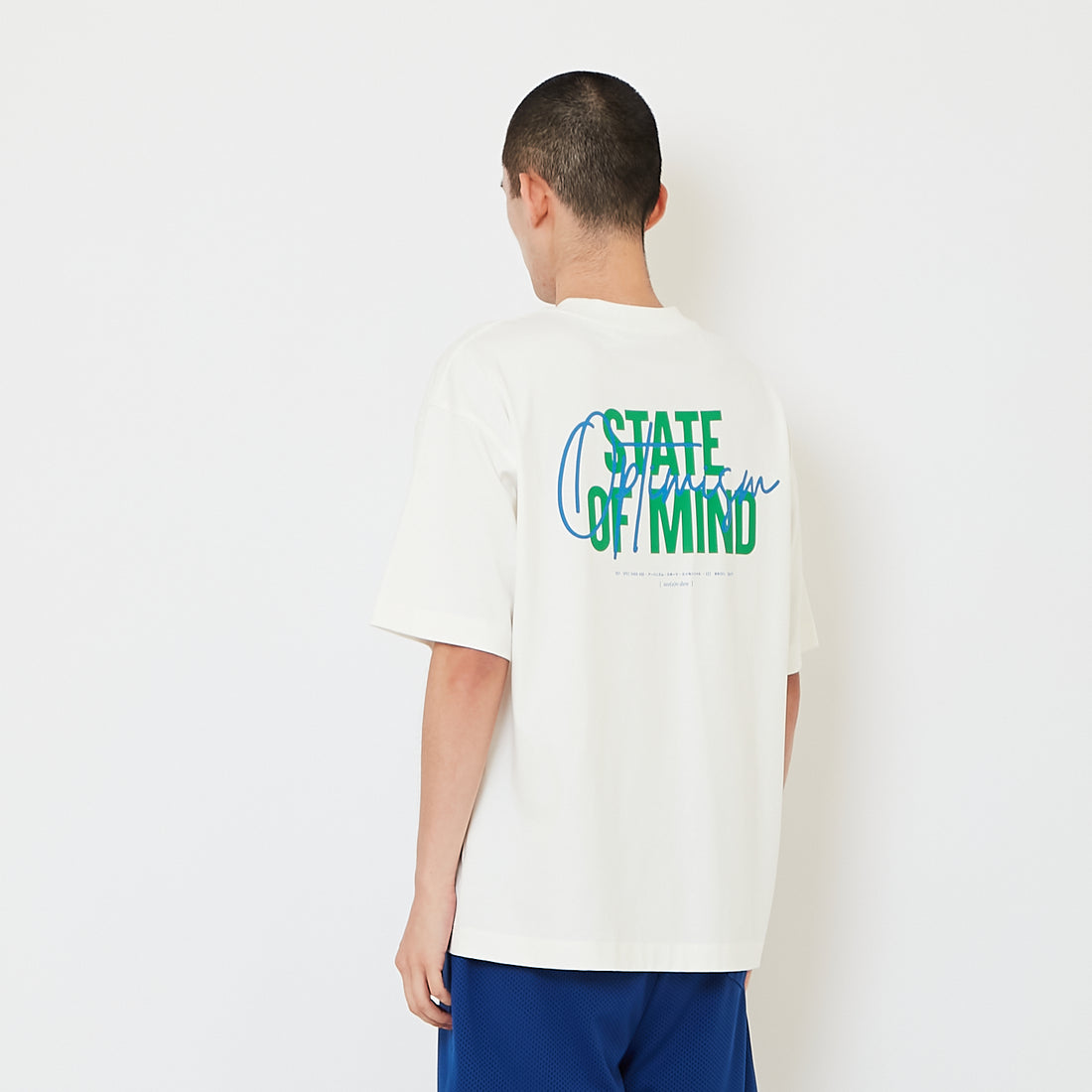 Men Printed Oversized Tee - Off White - SM2607159A