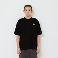 Men Printed Oversized Tee - Black - SM2607159D