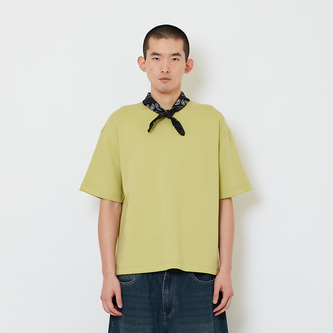 Men Standard Fit Neck-Tie Tee - Avocado - SM2607160B