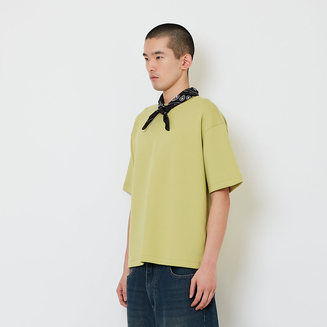 Men Standard Fit Neck-Tie Tee - Avocado - SM2607160B