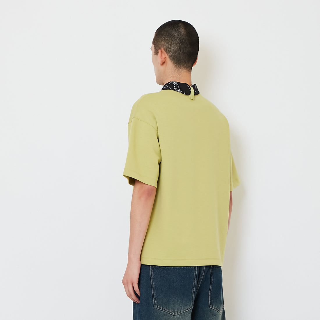 Men Standard Fit Neck-Tie Tee - Avocado - SM2607160B