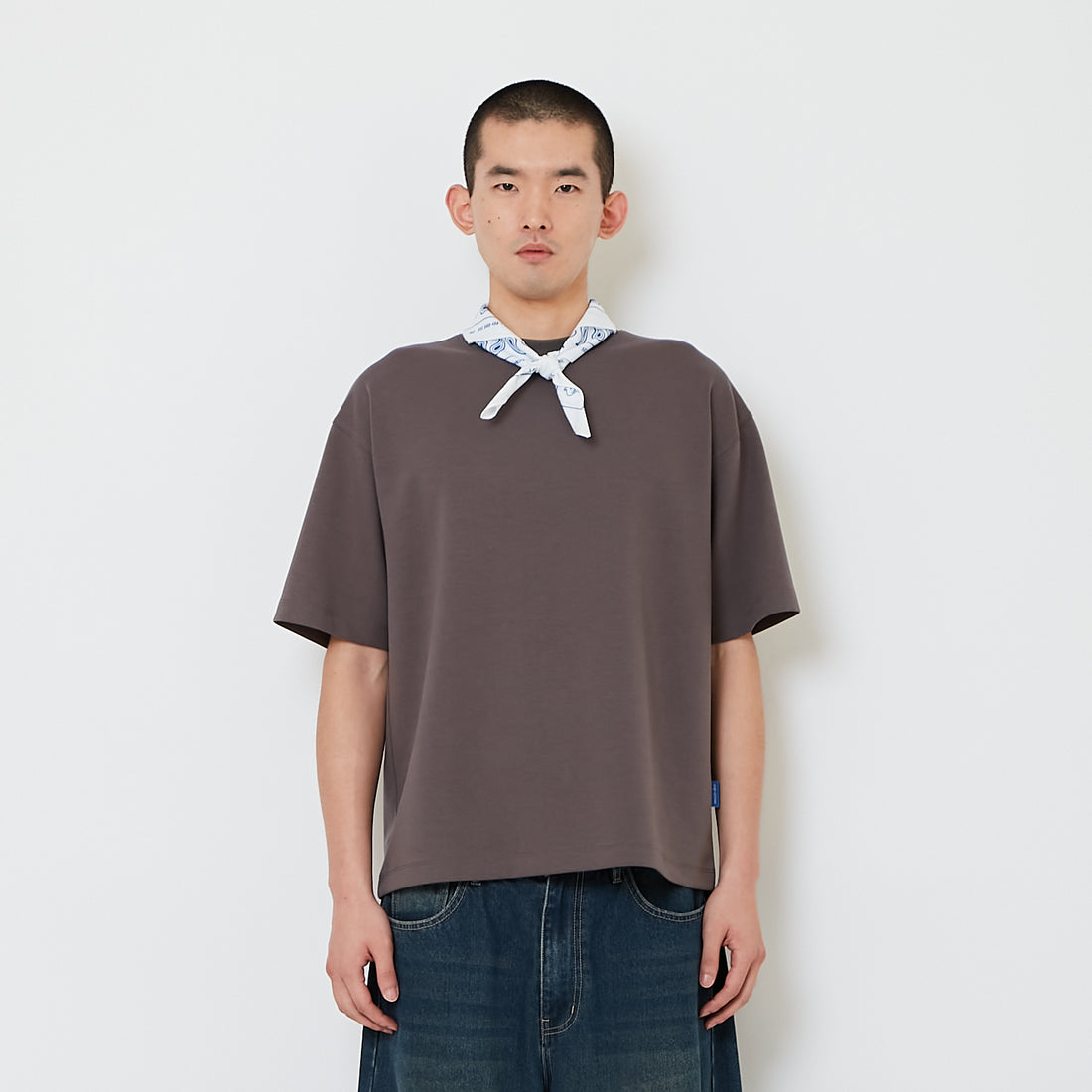 Men Standard Fit Neck-Tie Tee - Metal - SM2607160C
