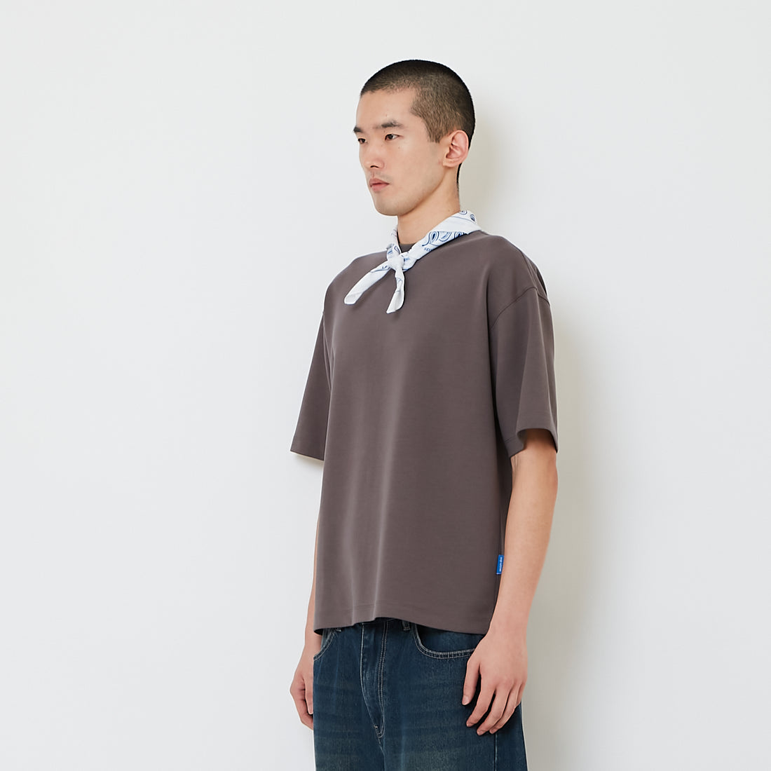 Men Standard Fit Neck-Tie Tee - Metal - SM2607160C