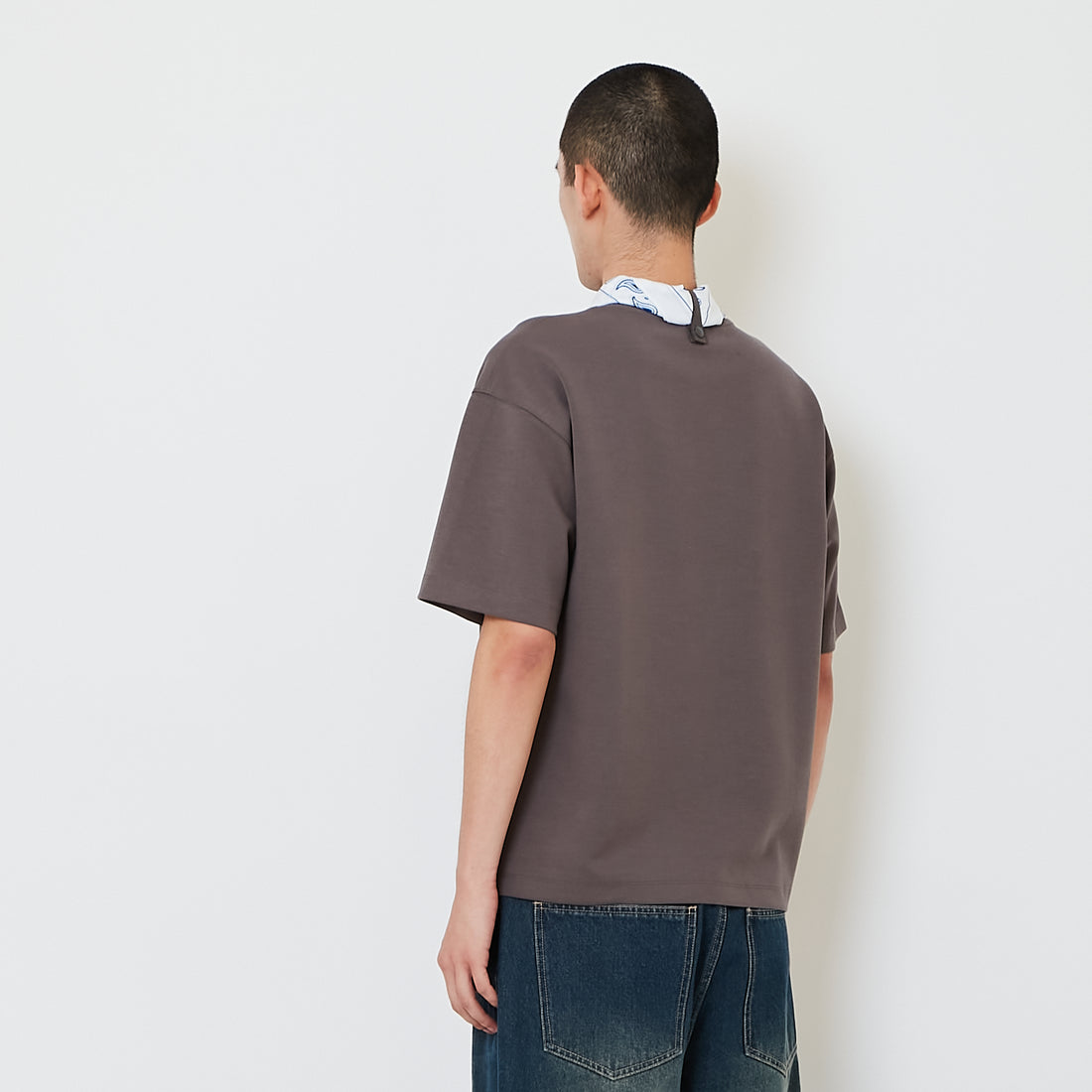 Men Standard Fit Neck-Tie Tee - Metal - SM2607160C