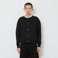 Men Cropped Cardigan - Melange Grey - SM2607161B