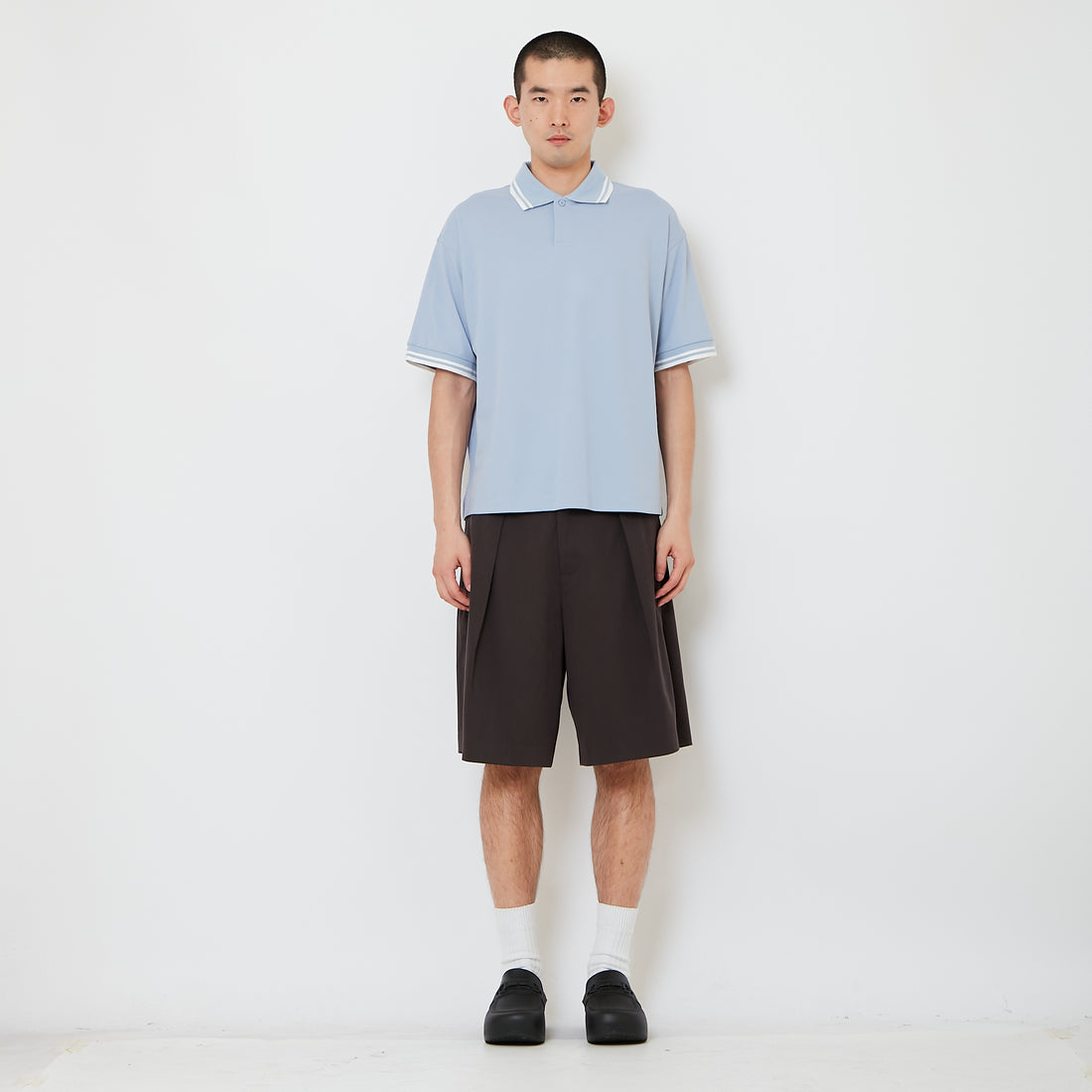 Men Slim Fit Short Pants With Belt - Metal - SM2607211A