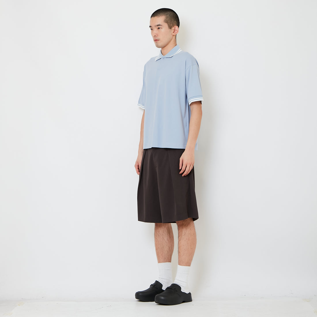 Men Slim Fit Short Pants With Belt - Metal - SM2607211A