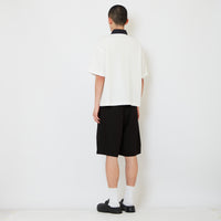 Men Slim Fit Short Pants With Belt - Black - SM2607211B