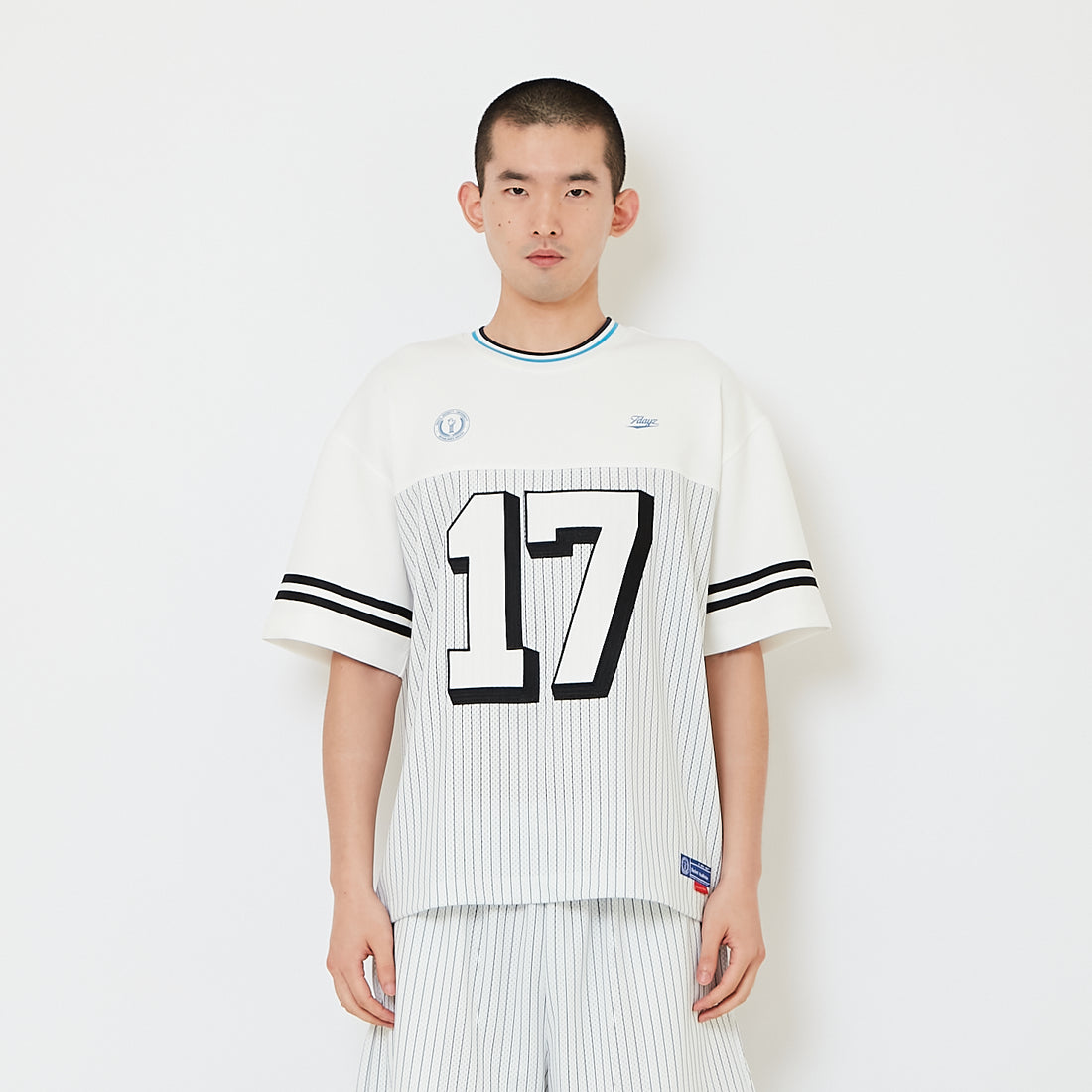 Men Embroidery Oversized Jersey Tee - Off White - SM2608144A