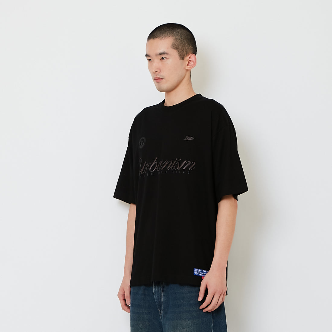 Men Printed Oversized Tee - Black - SM2608146D