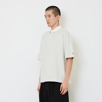 Men Oversized Polo Tee - Melange Grey - SM2608162B