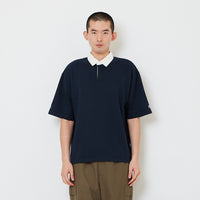 Men Oversized Polo Tee - Navy - SM2608162C