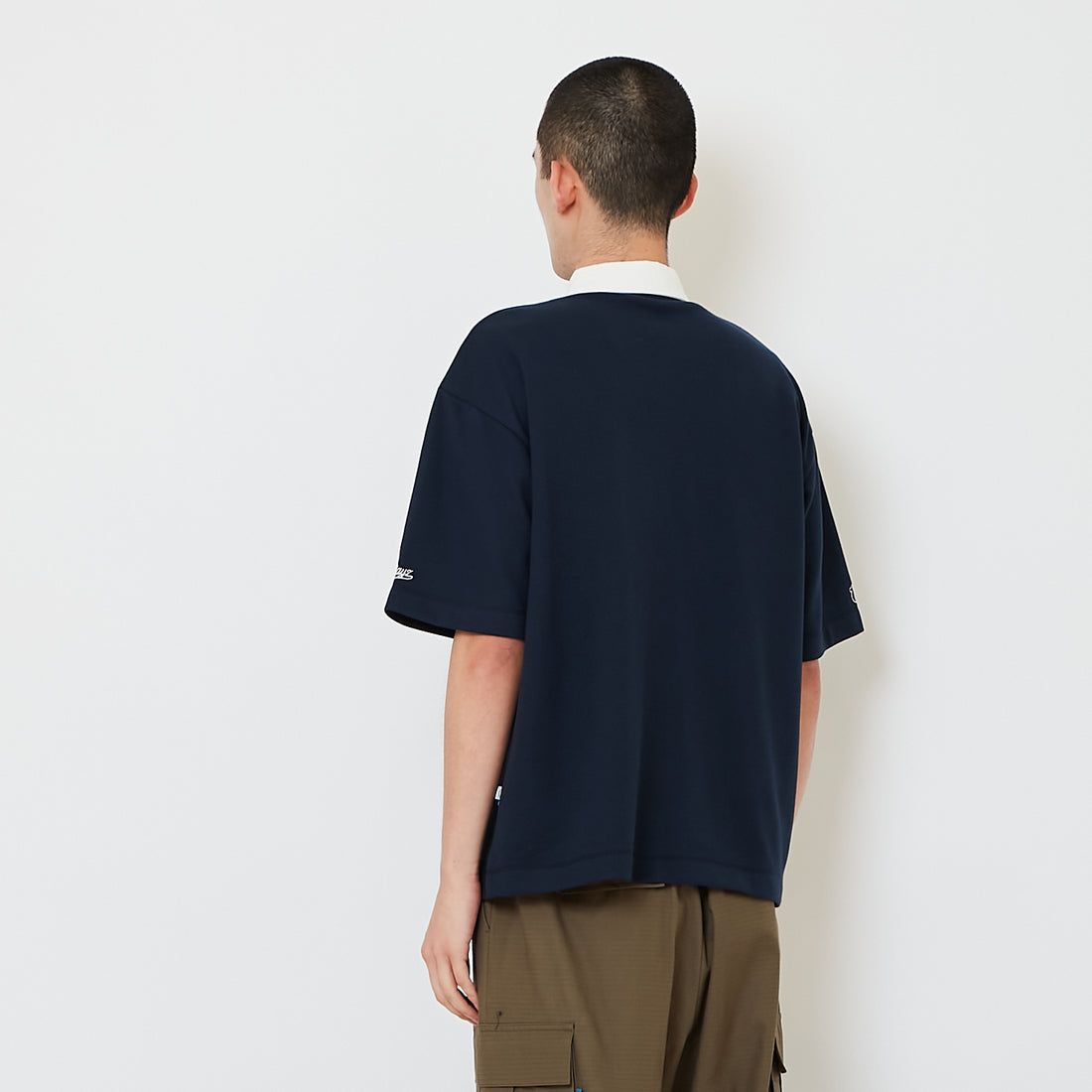 Men Oversized Polo Tee - Navy - SM2608162C