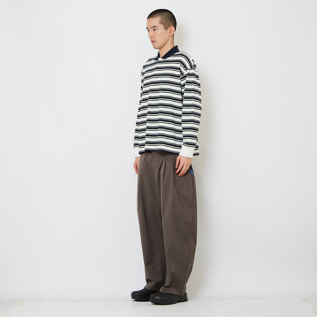 Men Nylon Pleated Barrel Pants - Grey - SM2608167A
