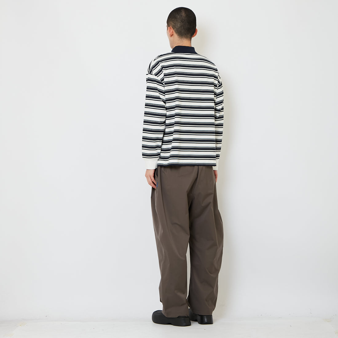 Men Nylon Pleated Barrel Pants - Grey - SM2608167A