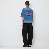 Men Nylon Pleated Barrel Pants - Black - SM2608167B
