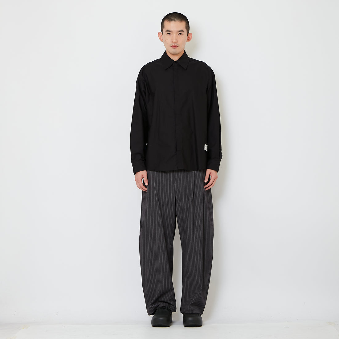 Men Urban Barrel Cut Stripe Slack Pants - Metal - SM2608168A