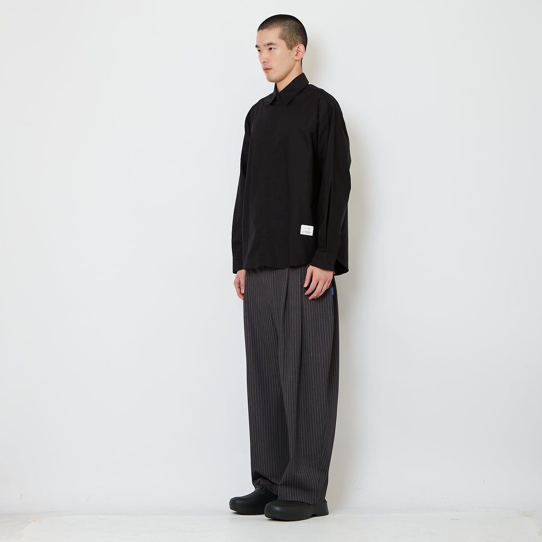Men Urban Barrel Cut Stripe Slack Pants - Metal - SM2608168A