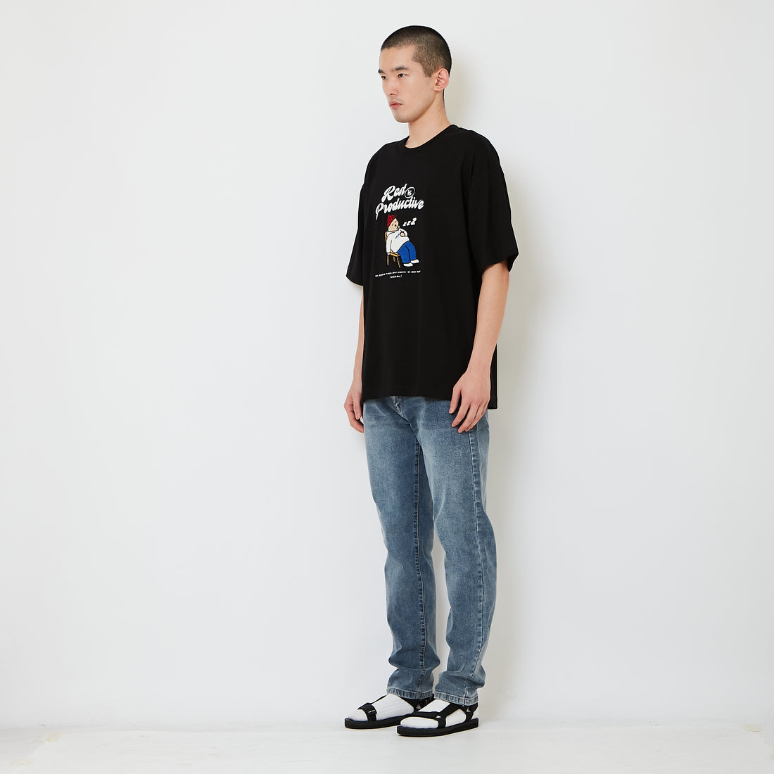 Men Slim Cut Long Jeans - Blue - SM2608174C