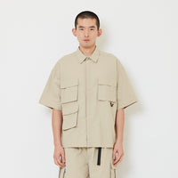 Men Oversized Shirt - Beige - SM2608175B