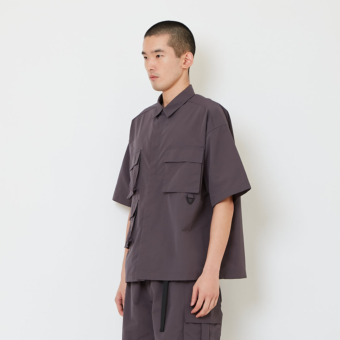 Men Oversized Shirt - Metal - SM2608175C